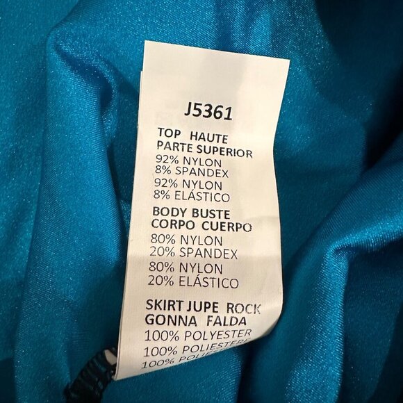 CURTAIN CALL BLUE AND BLACK BIKETARD JAZZ COSTUME DANCE CHILD LARGE - Picture 8 of 9